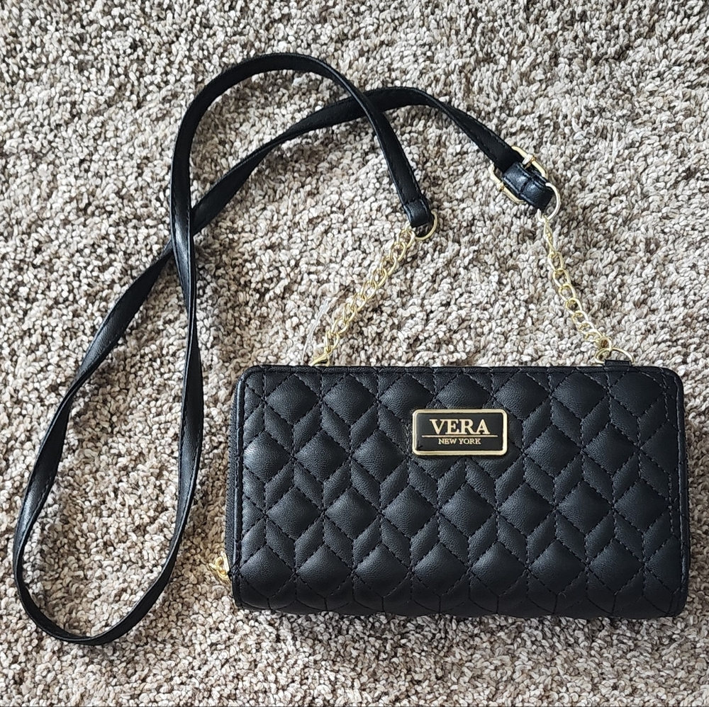 Vera New York Leana Quilted Double Zip Crossbody Wallet